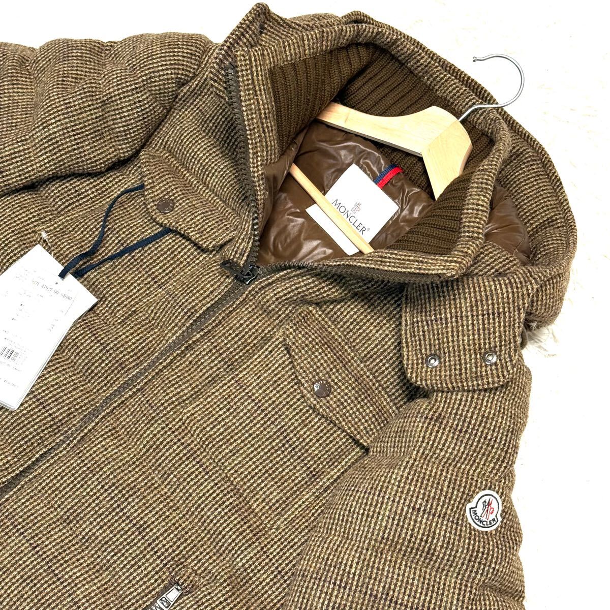 新品タグ付き/定価16万○モンクレール【最高級ツイード リブ切替 