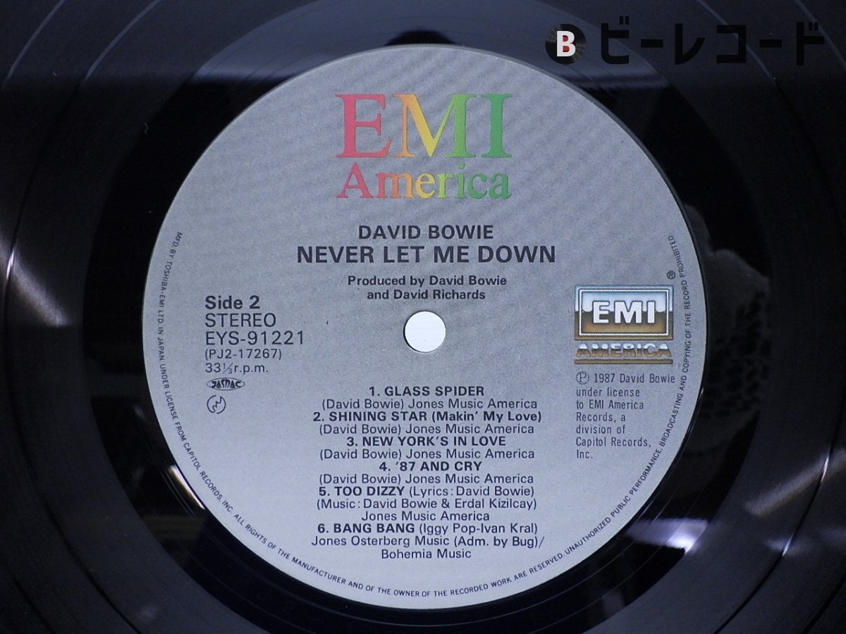 David Bowie「Never Let Me Down」LP（12インチ）/EMI America(EYS