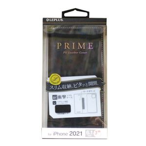 iPhone 13 Pro 薄型 PUレザーフラップケースLP-IP21PRIBK ブラック PRIME iPhoneケース