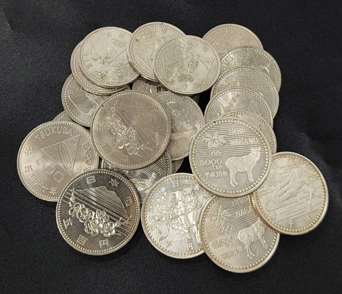 外貨銀貨 記念銀貨 まとめ ○【記念銀貨・硬貨まとめ】長野オリンピック銀貨・500円硬貨 レア