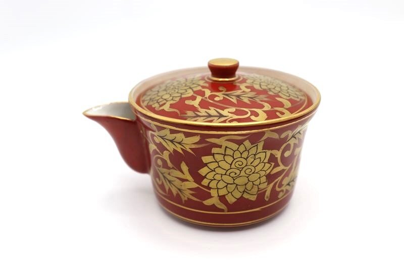 安 清風 造 金襴手 煎茶器セット 茶碗 湯呑み 4客 湯冷まし 茶瓶 宝瓶