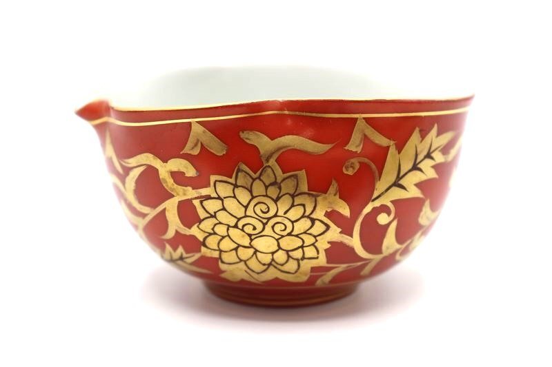 安 清風 造 金襴手 煎茶器セット 茶碗 湯呑み 4客 湯冷まし 茶瓶 宝瓶