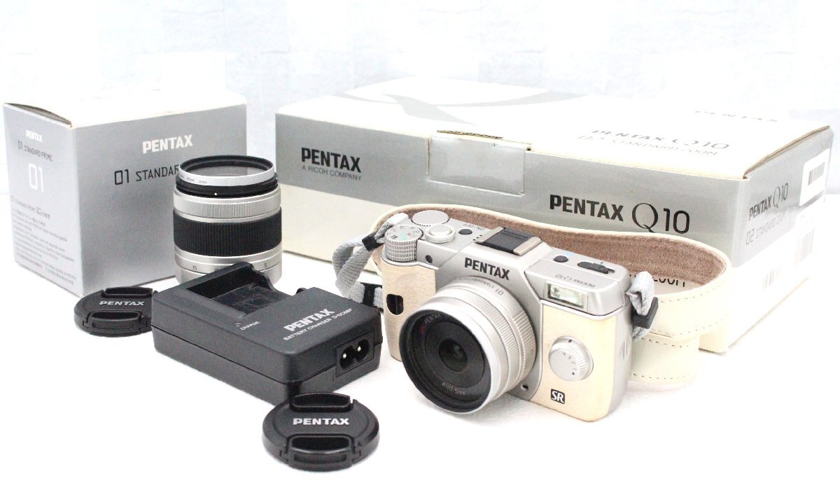 【ト長】PENTAX ペンタックス Q10 ミラーレス一眼カメラ Φ40.5mm 1:1.9 8.5mm 1:2.8-4.5 5-15mm レンズ 使用説明書 箱付き IA733IOE25_1