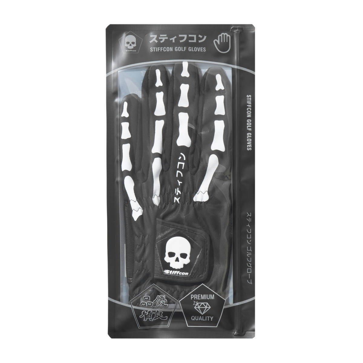 TULANG BLACK メンズ骨柄ゴルフグローブ左手 トゥーラン黒 V2 骨 スカル 目立つ 派手 おしゃれ _5