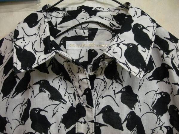 Seisuke京都 カラス烏 シラサギ白鷺 和柄シャツワンピース ワンピース 売買されたオークション情報 Yahooの商品情報をアーカイブ公開 オークファン Aucfan Com