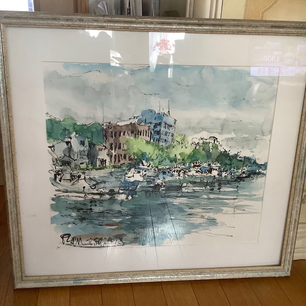 水彩画 港の風景 2022年 作成 水彩画 港 風景画 【公式通販】