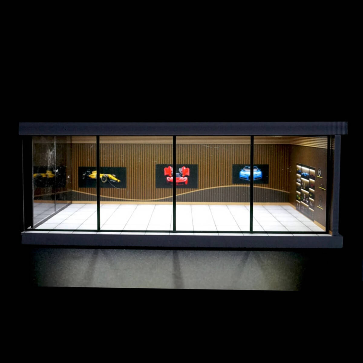■■ミニカー専用ジオラマ：1/64 ガレージ ショールーム LED 照明 空間モデル 展示スペース ディスプレイ ミニチュア■■_2