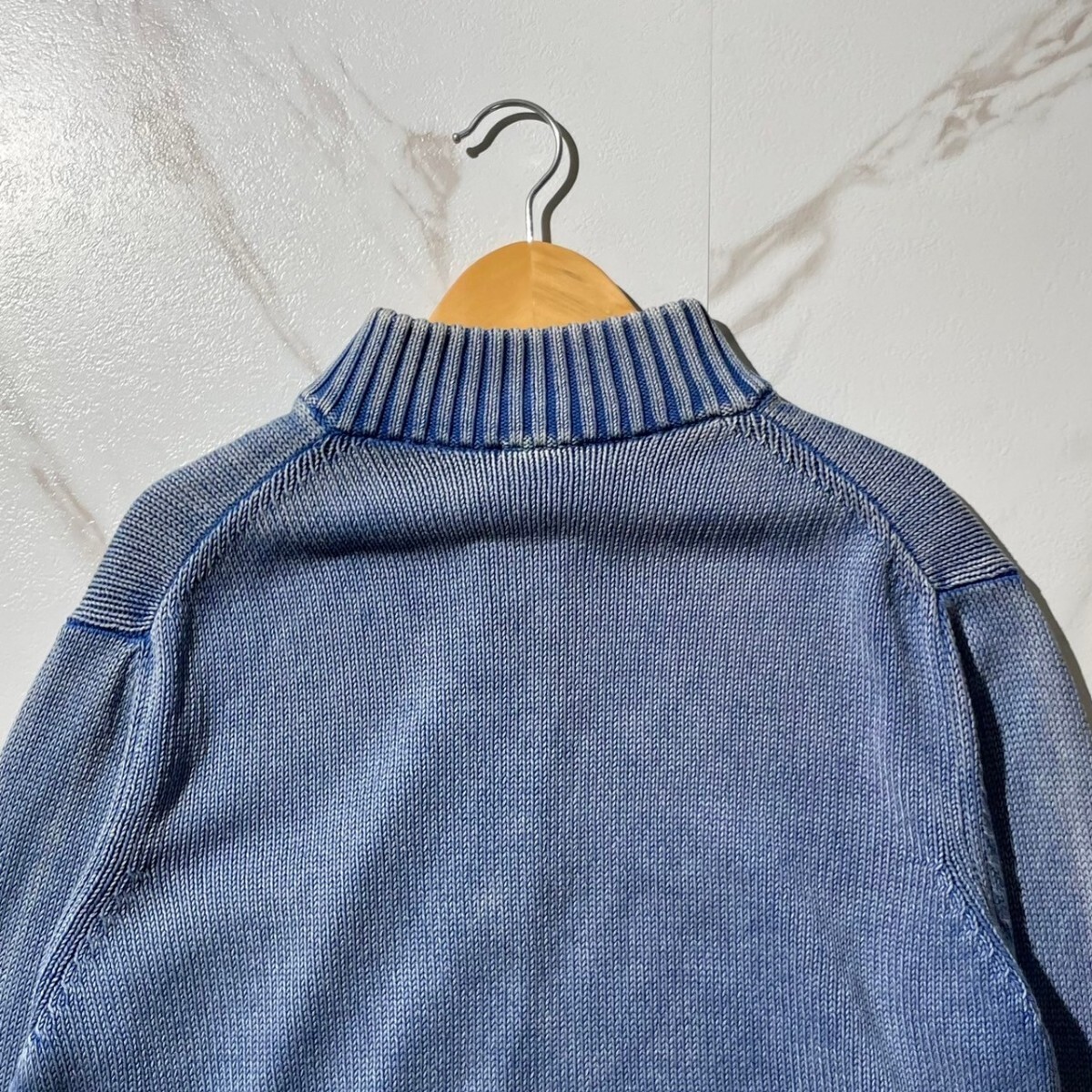 美品 インディゴ 48サイズ○Cruciani ドライバーズニット ブルゾン 