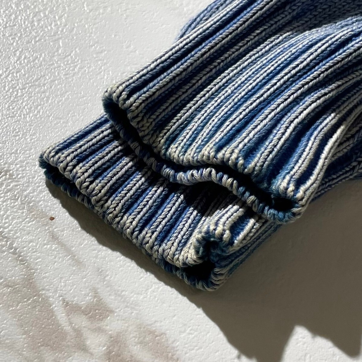 美品 インディゴ 48サイズ○Cruciani ドライバーズニット ブルゾン 