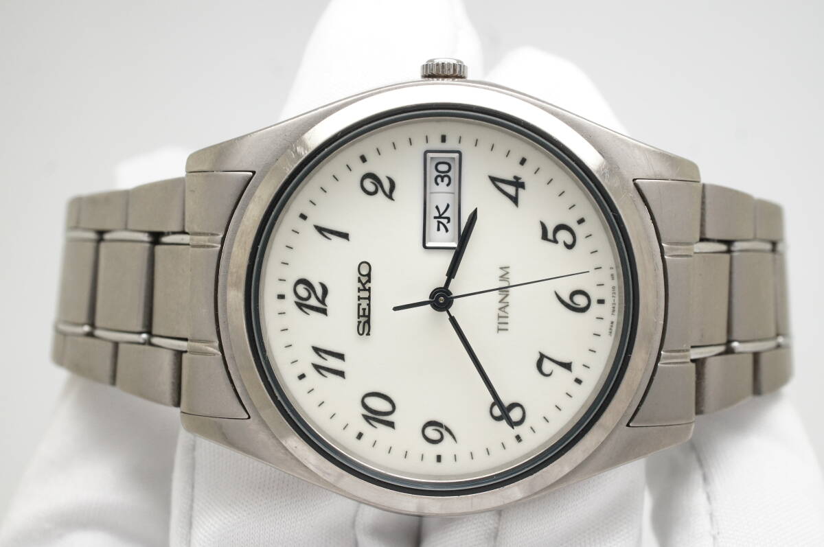 J144○作動良好 SEIKO セイコー 蓄光文字盤 7N43-9090 TITANIUM チタン