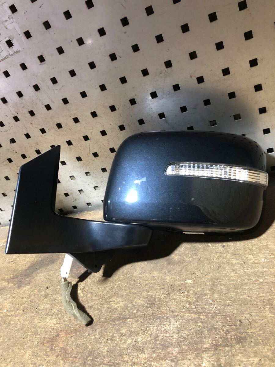 7ピン MH23S ワゴンR スティングレー 左 ドアミラー カラー ZJ3 ブルーイッシュブラックパール3 電動格納 電動ミラー ウィンカー 動作OK★_1