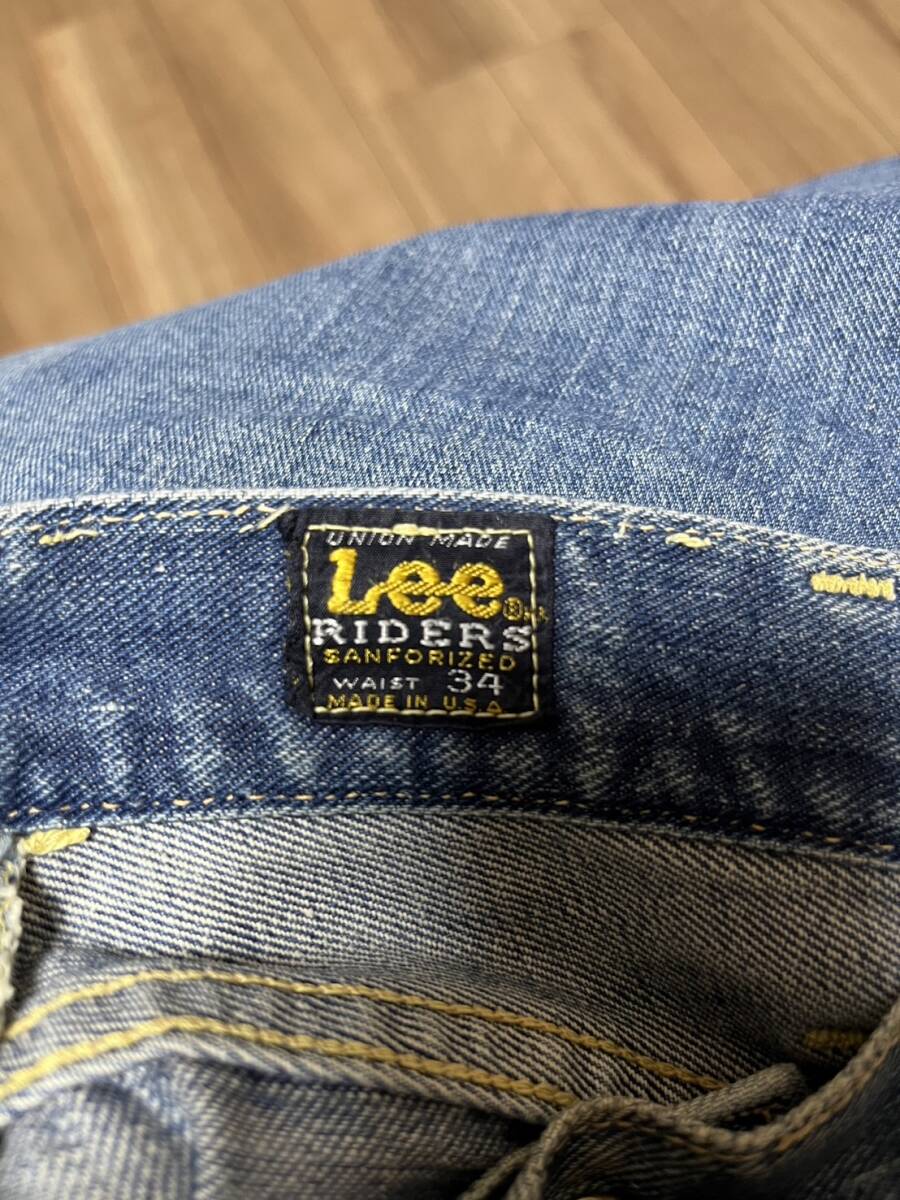 60s70sLee 101Z W34ヴィンテージビッグE501シングルサイド黒 60s Lee 101z サイド 黒タグ USA製 GRIPPER ZIPPER ヴィンテージ