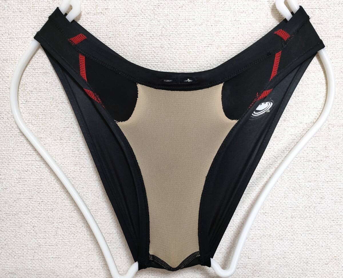 140】MIZUNO マイティラインⅡ 競パン ブーメラン JSS 競泳水着 黒赤