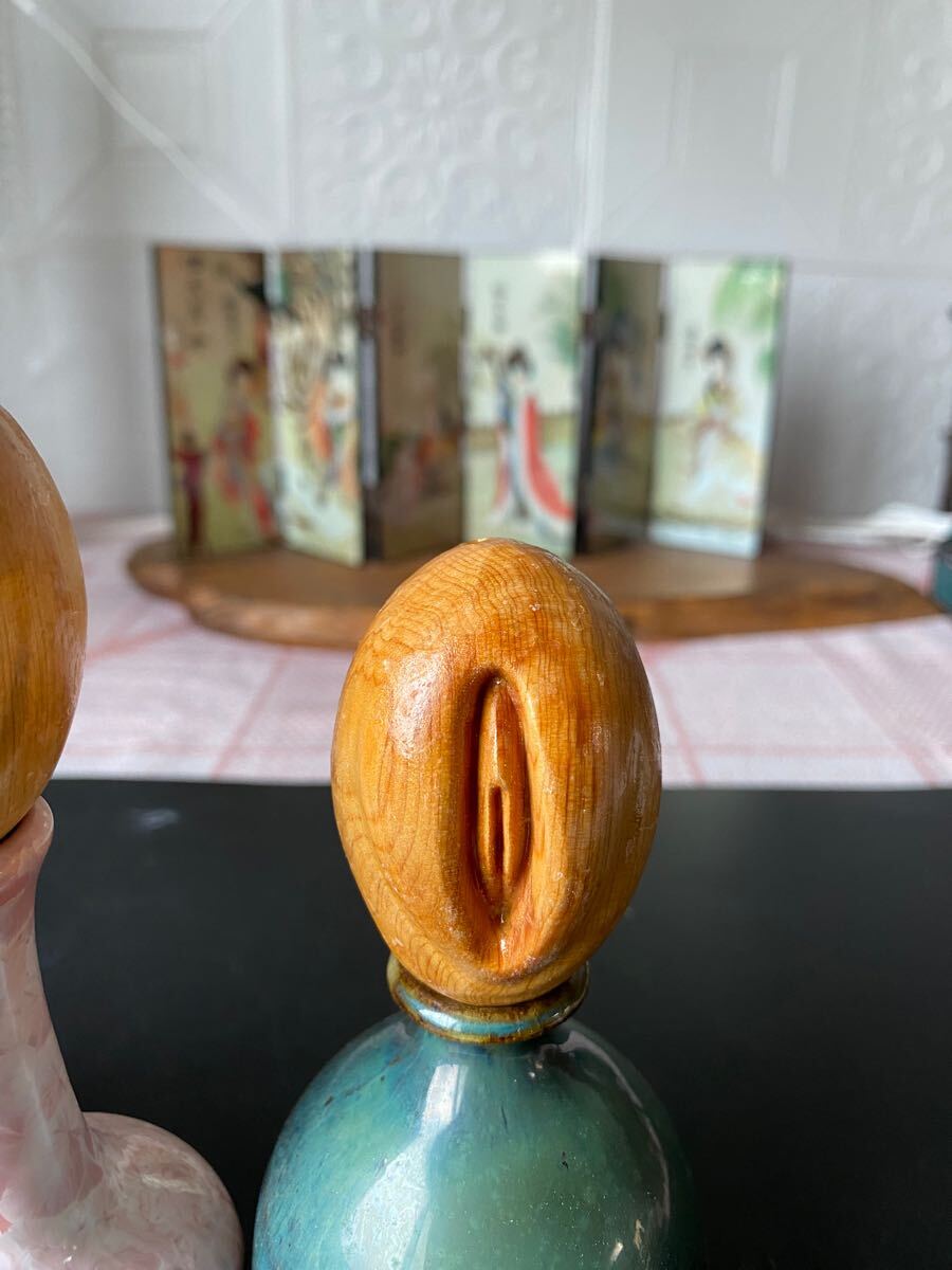古美術 縁起物 根付 女性器 女陰 春画 子宝 男根 高級木彫り 木目 工芸
