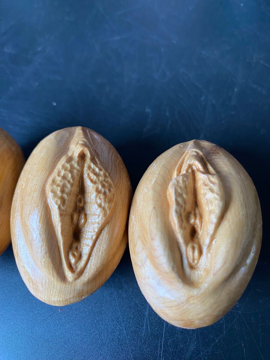 古美術 縁起物 根付 女性器 女陰 春画 子宝 男根 高級木彫り 木目 工芸