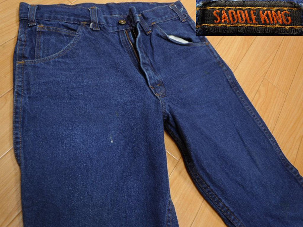 ～８０年代★サドルキング★W３２相当色濃いめ古着ジーンズ即決