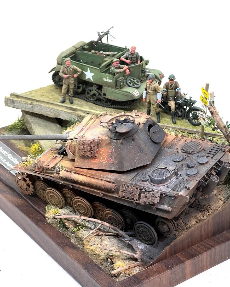 戦車ジオラマ 1/35 スケール 1/35パンター戦車ジオラマ作品 完成品(完成品)｜売買された