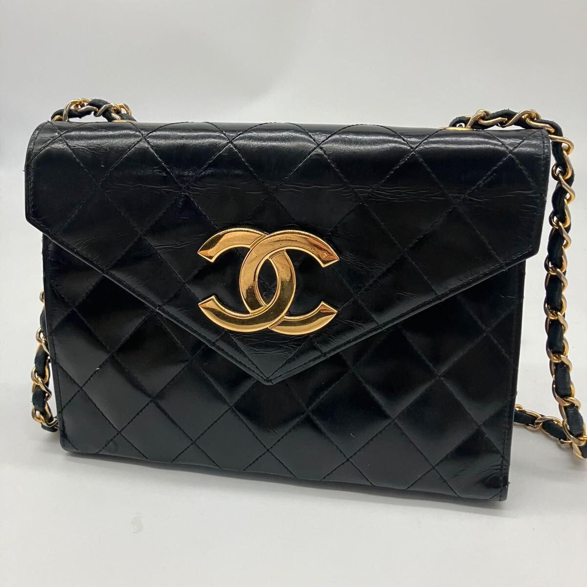 美品 CHANEL シャネル デカココマーク マトラッセ チェーンショルダー