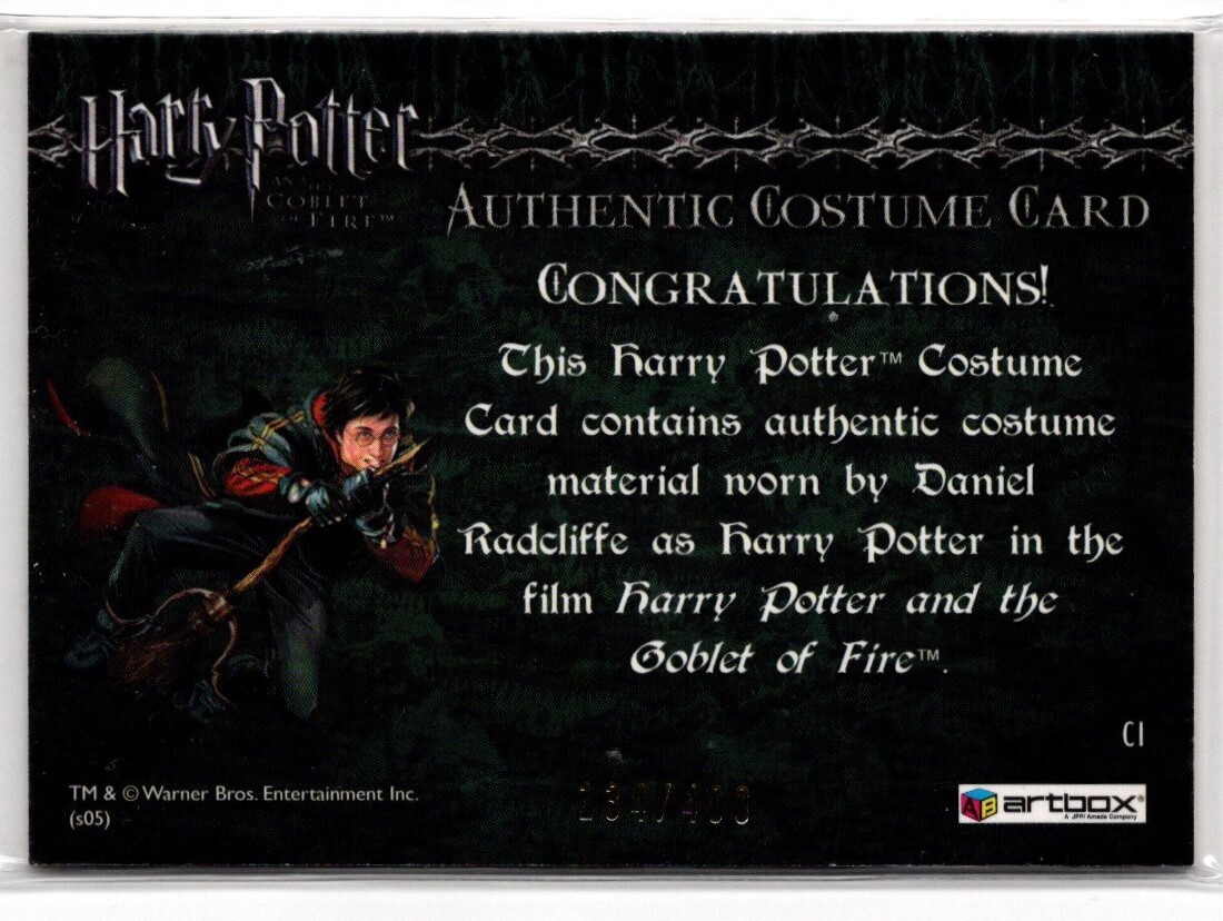 ハリーポッター炎のゴブレット Harry Potter Authentic Costume Card