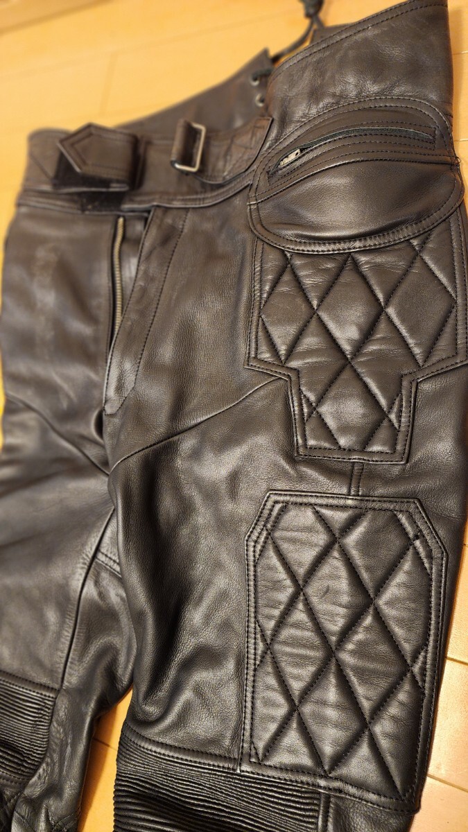 革パンツ ダイヤモンドキルティング レザーパンツ｜カドヤ公式 0 LEATHER パテッド｜カドヤ公式オンラインショップ｜MR カドヤ　ステルスパンツ　サイズL　美品です EVOシリーズ