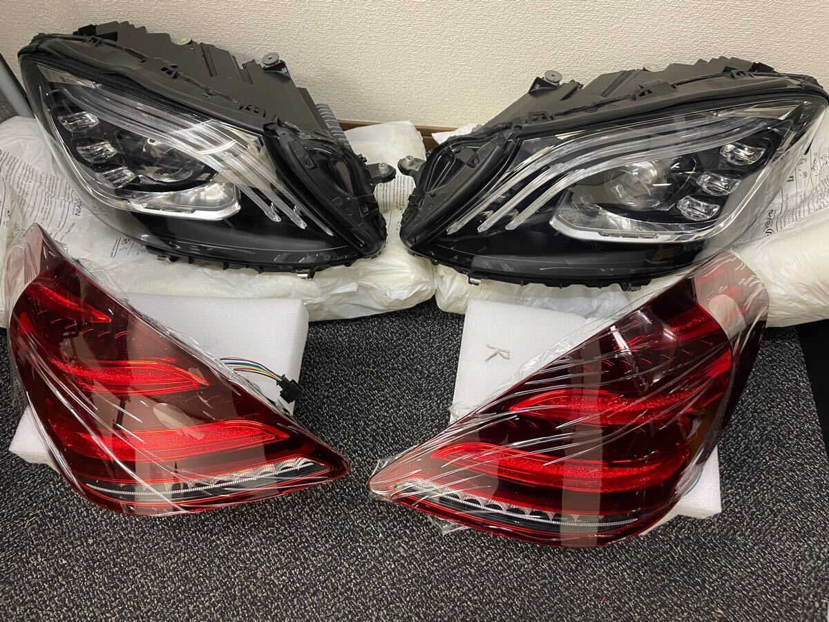 w222後期仕様ヘッドライト中古美品，テールランプ新品フルセット