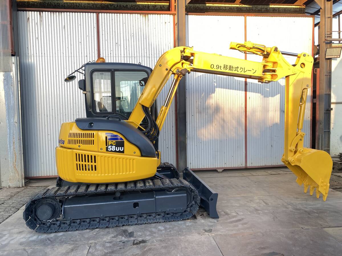★ユンボ／油圧ショベル２０１３年コマツ　PC58UU-５ ヒーターキャビン .倍速 .マルチ.移動式クレーン★千葉県～_4
