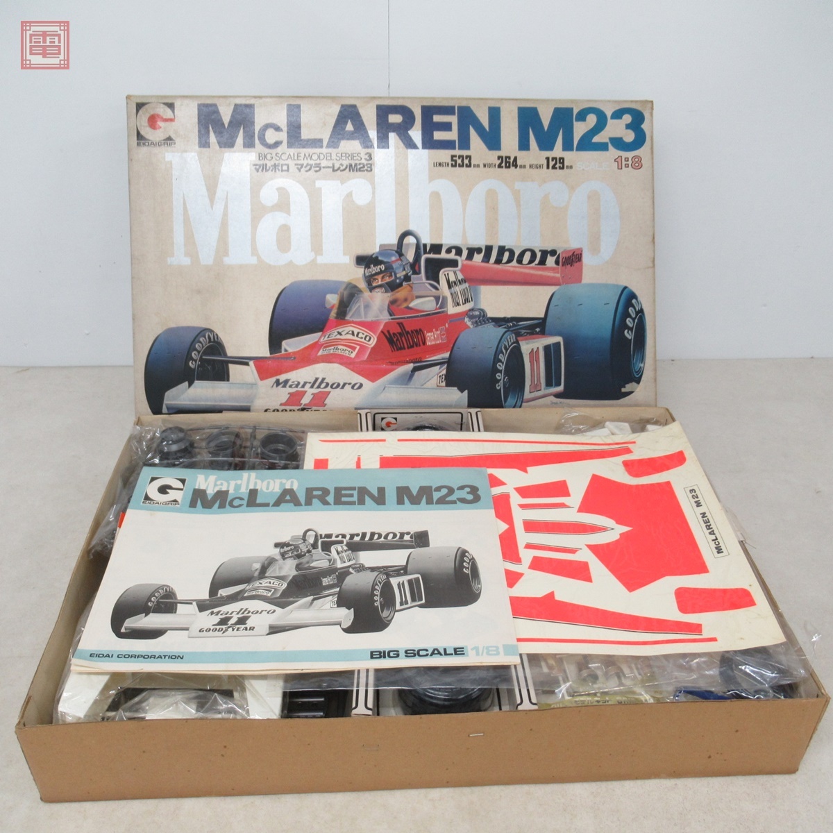EIDAI 1/8 McLaren M23 Marlboro プラモデル 未組立 永大グリップ マルボロ マクラーレン M23 1/8 ビッグスケール