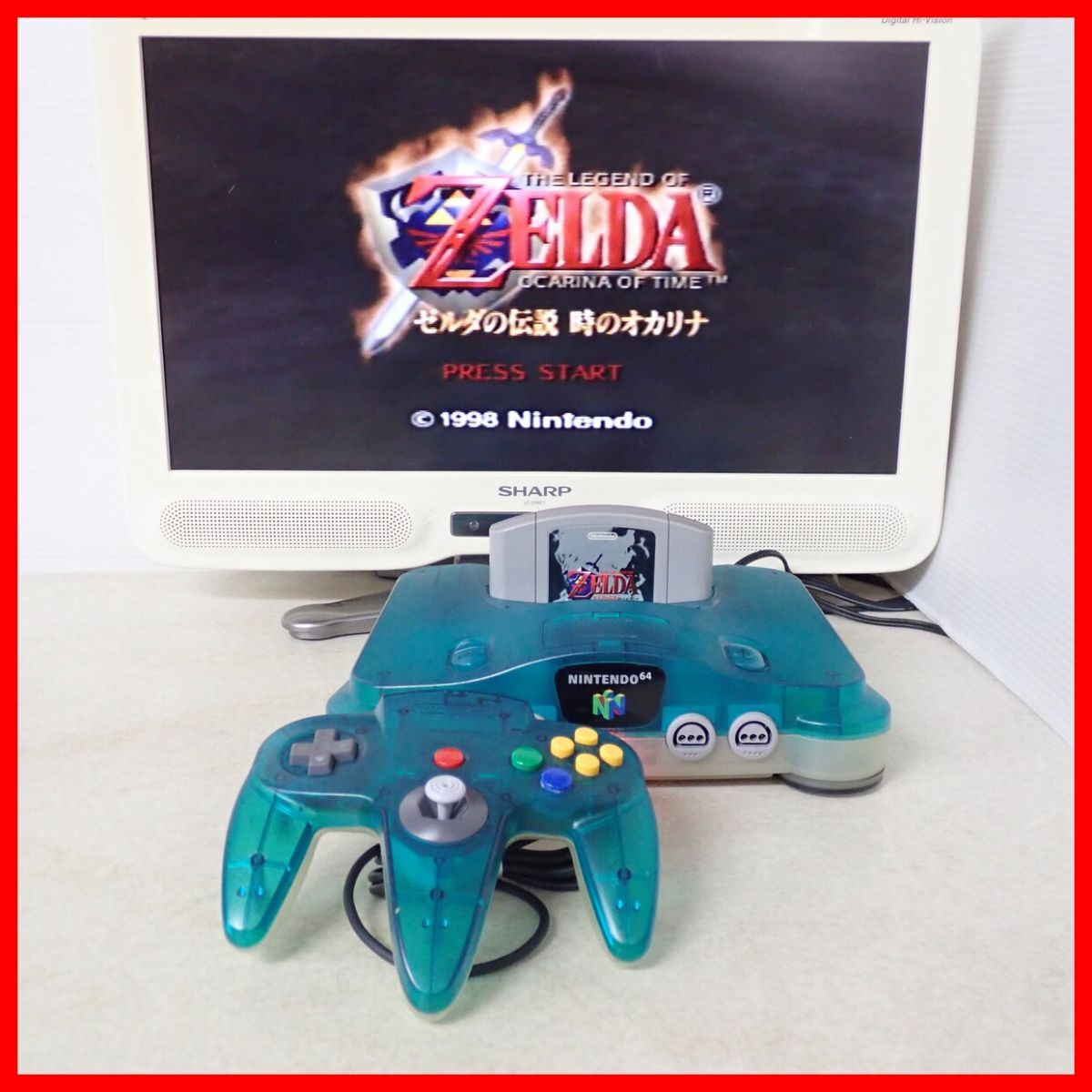 動作品 N64 ニンテンドウ64 本体 NUS-001 クリアブルー+ゼルダの伝説 時の