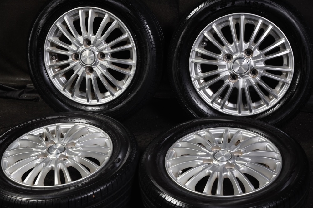 バリ山155⁄65R13 73S 鉄ホイール・激安!!4本セット価格3983