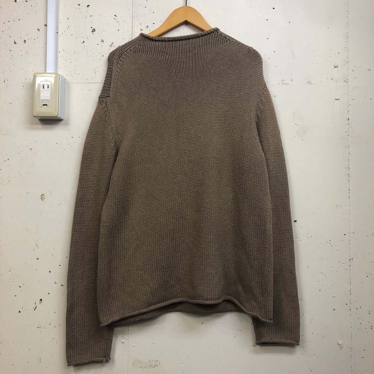 00s J.CREW コットン ロールネック 長袖 ニットセーター 無地 サイズM 