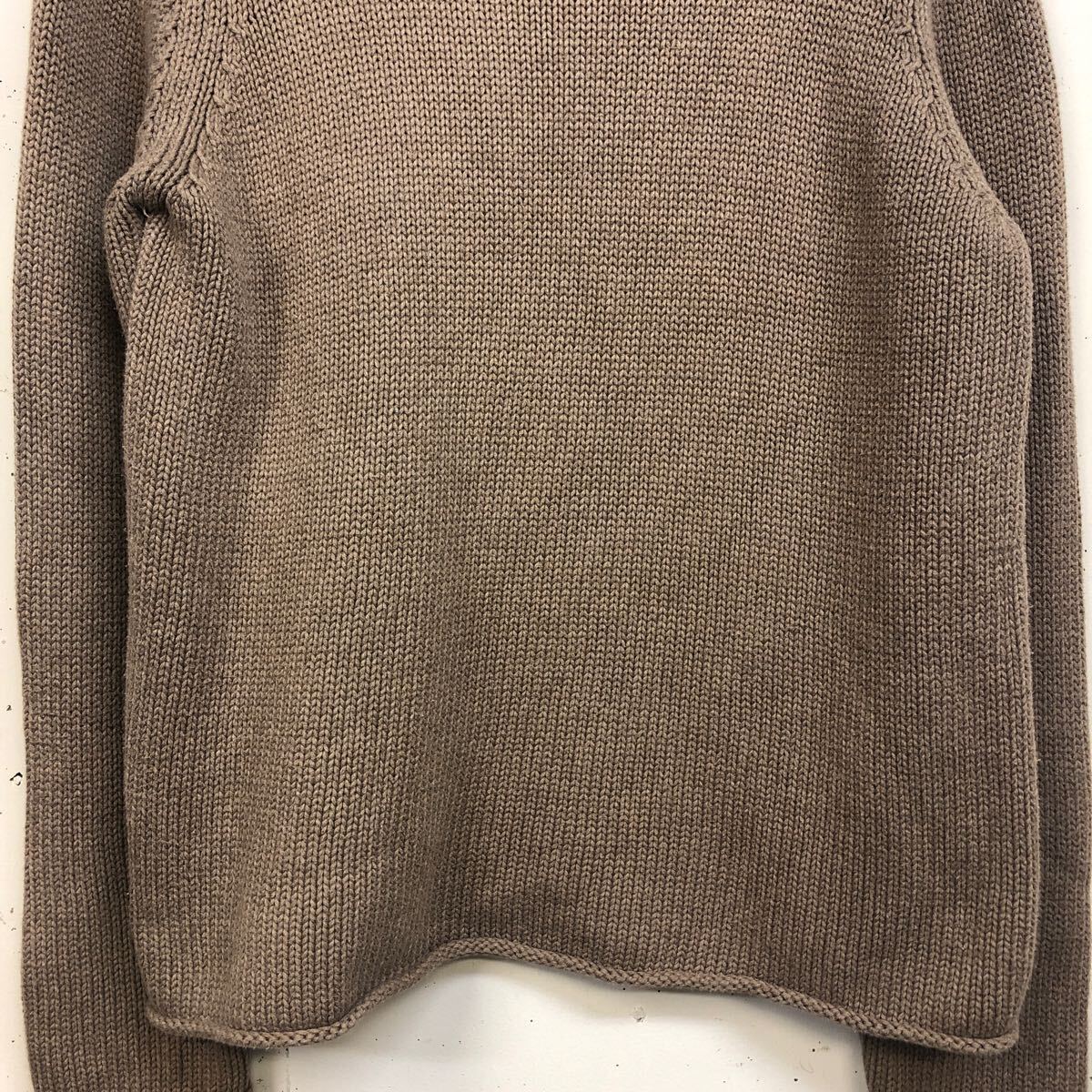 00s J.CREW コットン ロールネック 長袖 ニットセーター 無地 サイズM