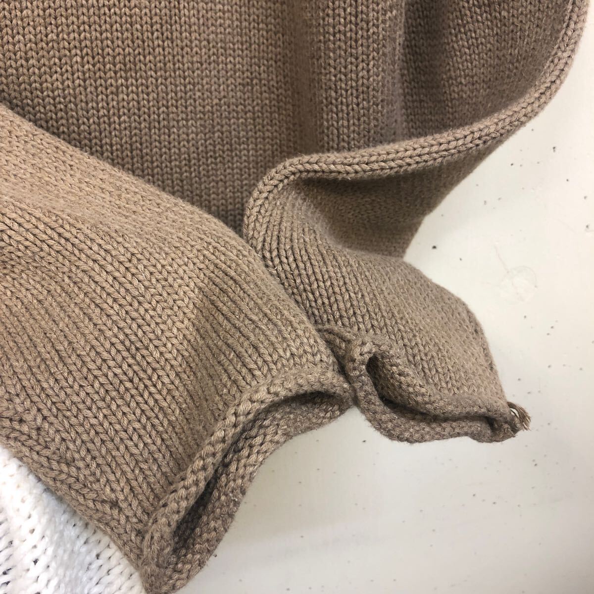 00s J.CREW コットン ロールネック 長袖 ニットセーター 無地 サイズM