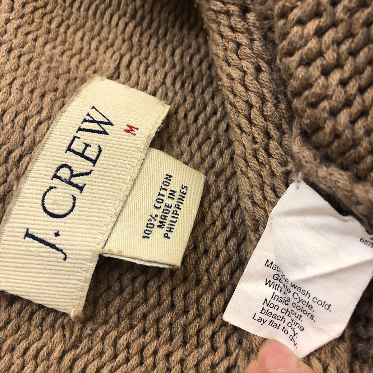 00s J.CREW コットン ロールネック 長袖 ニットセーター 無地 サイズM 