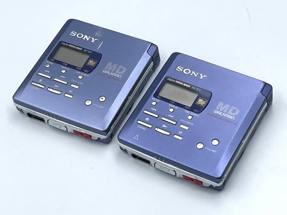 ジャンク SONY MZ-R55 MD Walkman ポータブルMDレコーダー 2台 MADE IN