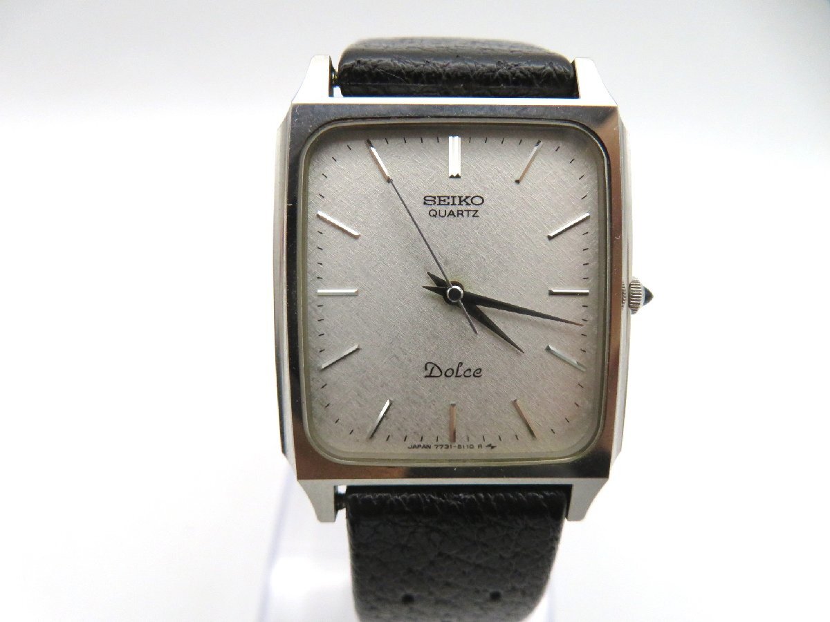 X5F053◇稼働品◇ セイコー ドルチェ SEIKO DOLCE 7731-5110 スクエア