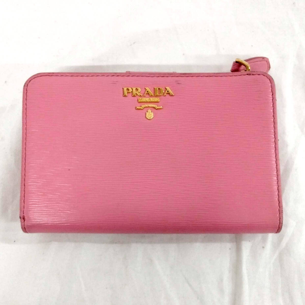 PRADA プラダ 折りたたみ財布 レザーウォレット ピンク PRADA レザー 