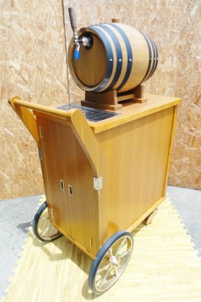 ニットク 樽型 樽式 移動ワゴン ビールサーバー キャスター付(厨房機器 