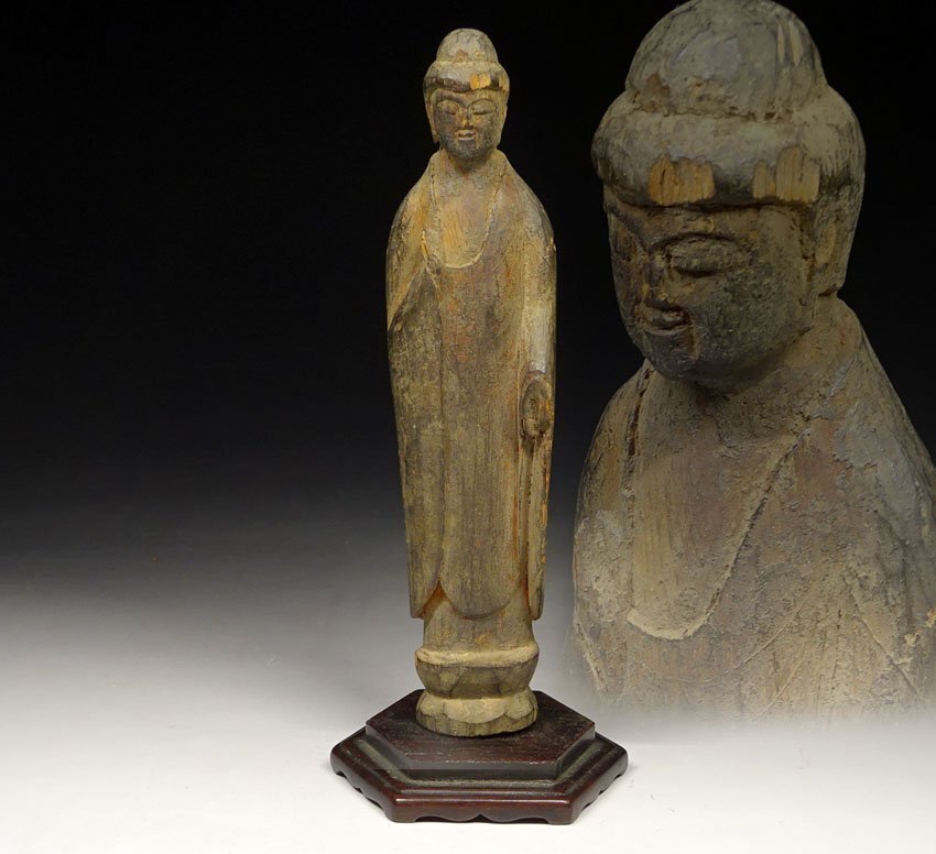 仏教美術 木彫 仏像 阿弥陀如来像 木造 金彩 玉眼 時代物 阿弥陀如来 