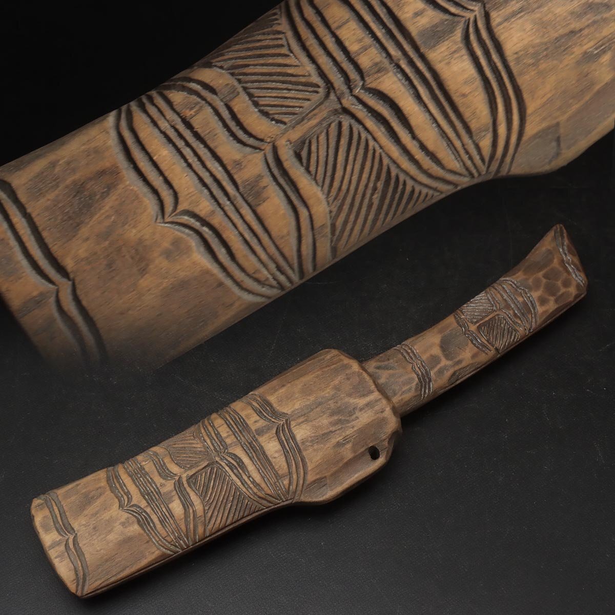 JN187 アイヌ民藝 アイヌ マキリ 全長22.5cm 刃渡7.7cm 重60g・小刀
