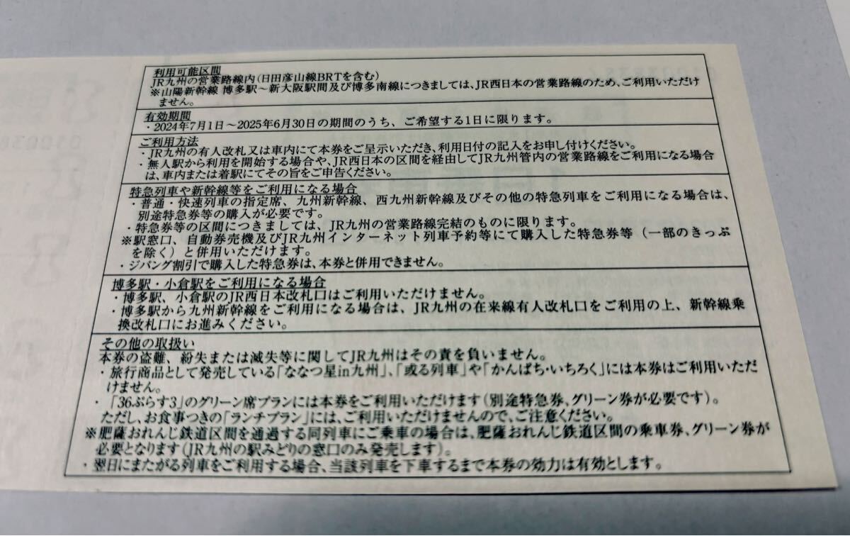 JR九州　鉄道株主優待券　一日乗車券_2