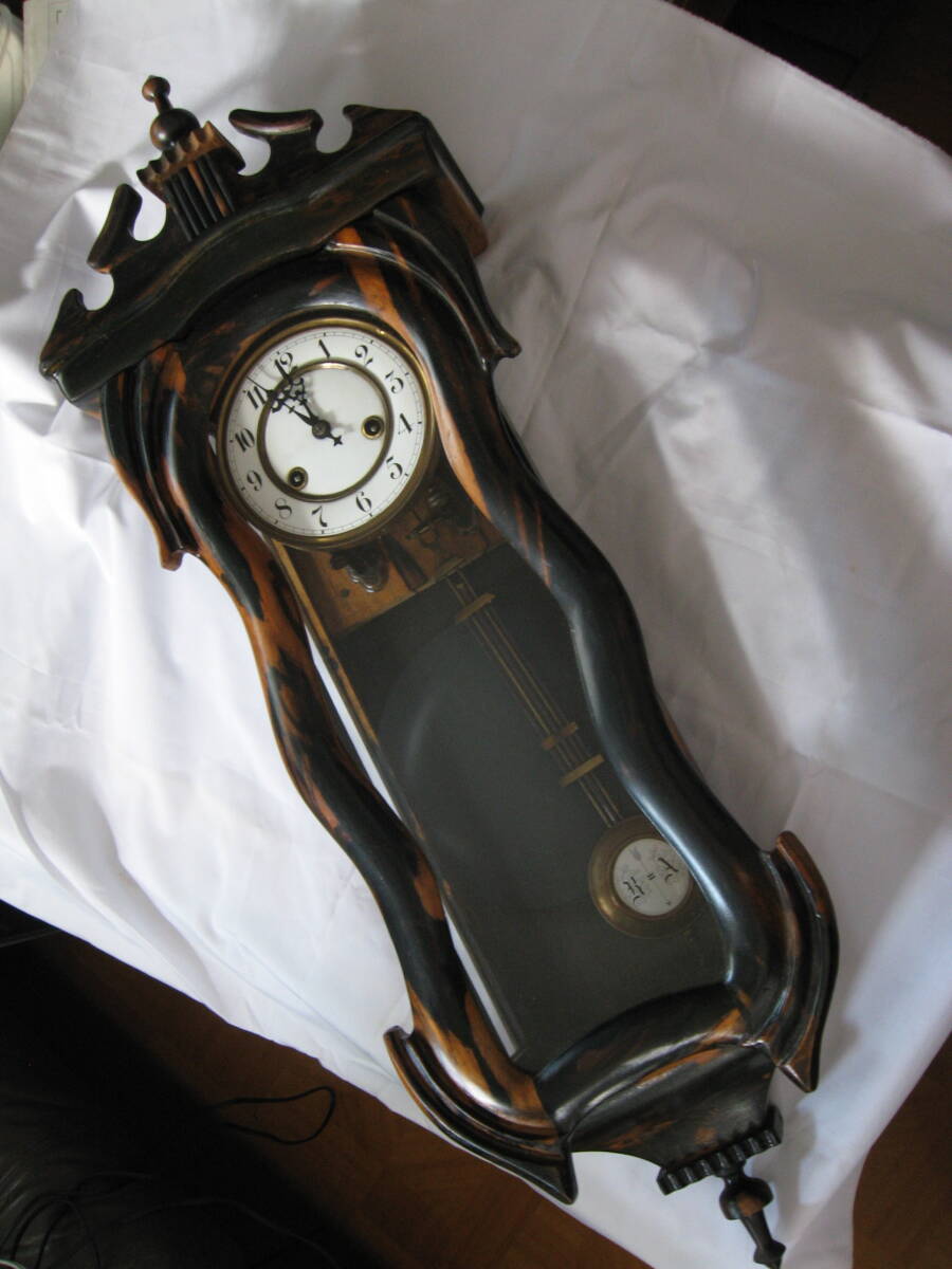 ユンハンス黒柿ヴァイオリン型時計　作動品_1