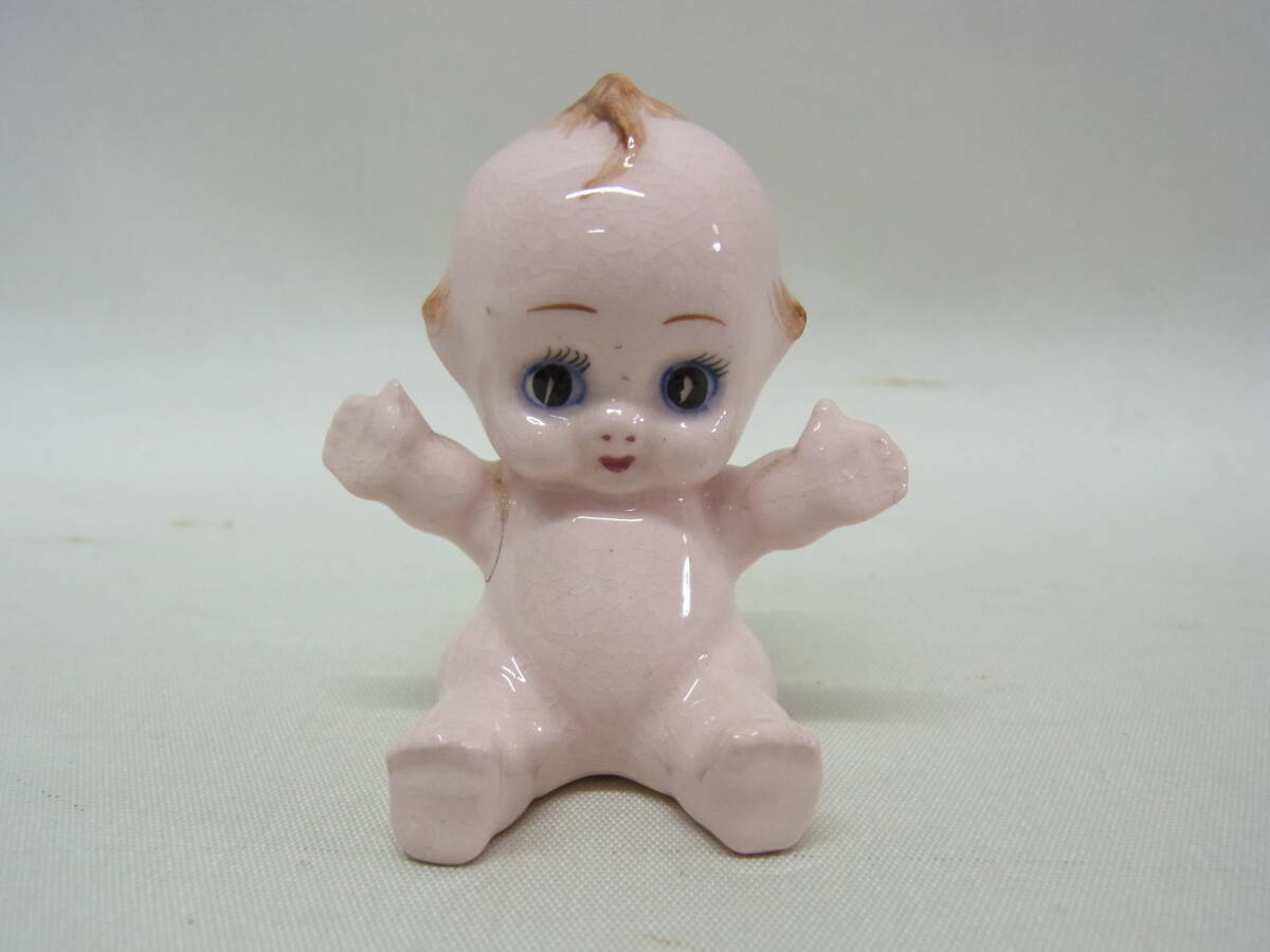 キューピーちゃんの陶器 の置物 高さ約5.3cm☆古い 小さい 陶器 キューピー 置物☆ミニ キューピー人形
