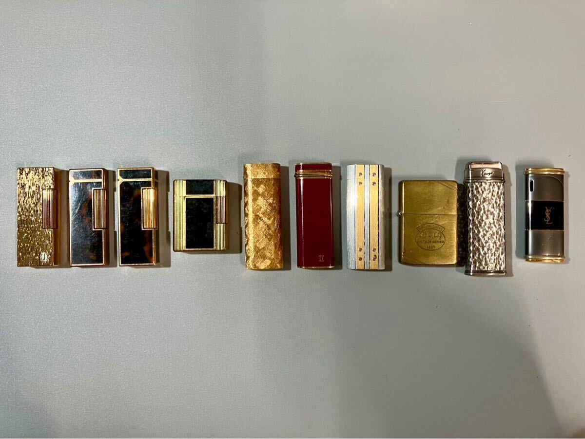 美品 ブランドライター Cartier dunhill S.T.Dupont ZIPPO KENZO YSL 10点