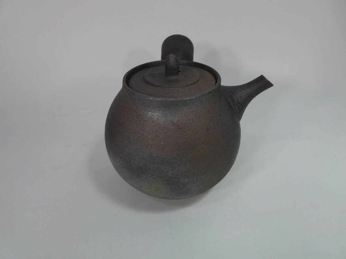 ビンテージ 笠間焼 砲口 急須 黒田隆 横手 小振り 美品 /検 煎茶道具 黒
