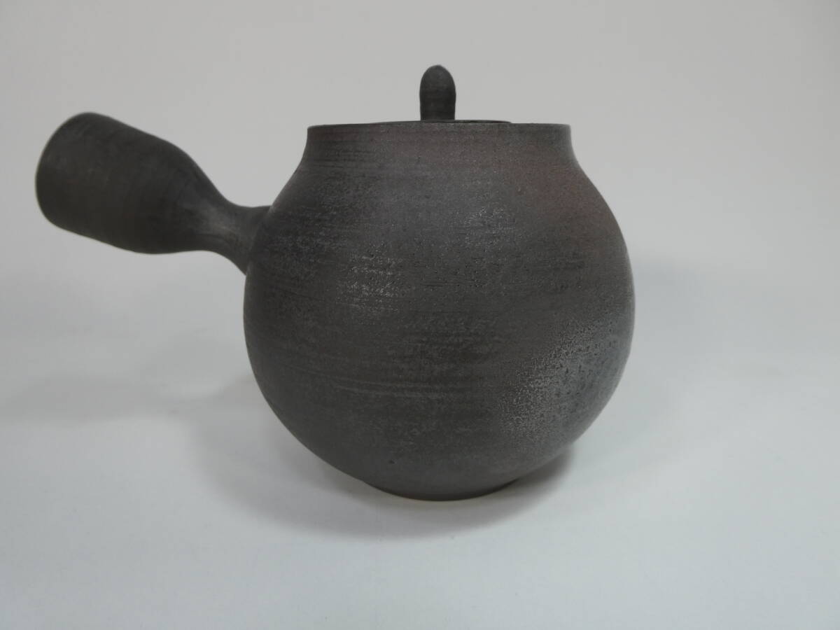 ビンテージ 笠間焼 砲口 急須 黒田隆 横手 小振り 美品 /検 煎茶道具 黒