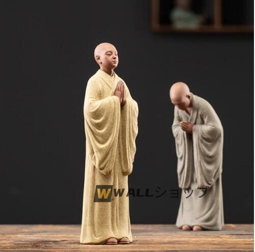 高品質☆紫砂禅意和尚禅意事務室の置物陶芸作品2