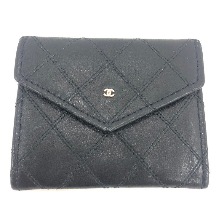 CHANEL シャネル ラムスキン ビコローレ 二つ折り財布 1668513