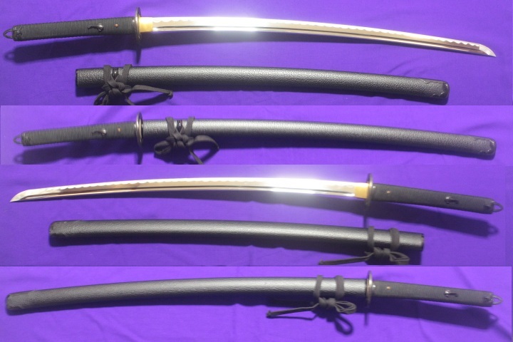 高級 模造刀 武蔵拵 二十四代 藤原兼房作 大小セット 居合刀 日本刀 武士 侍 武蔵拵 大刀 二十四代 藤原兼房作 薄刃 黒柄巻 高級 模造刀 居合刀 刀