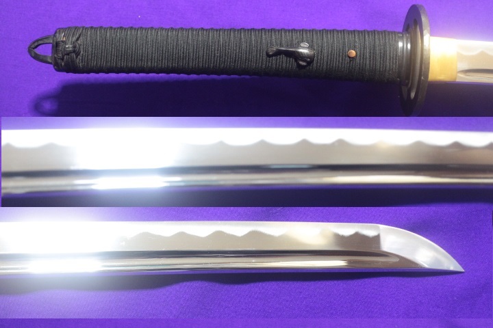 武蔵拵 大刀 二十四代 藤原兼房作 薄刃 黒柄巻 高級 模造刀 居合刀 刀