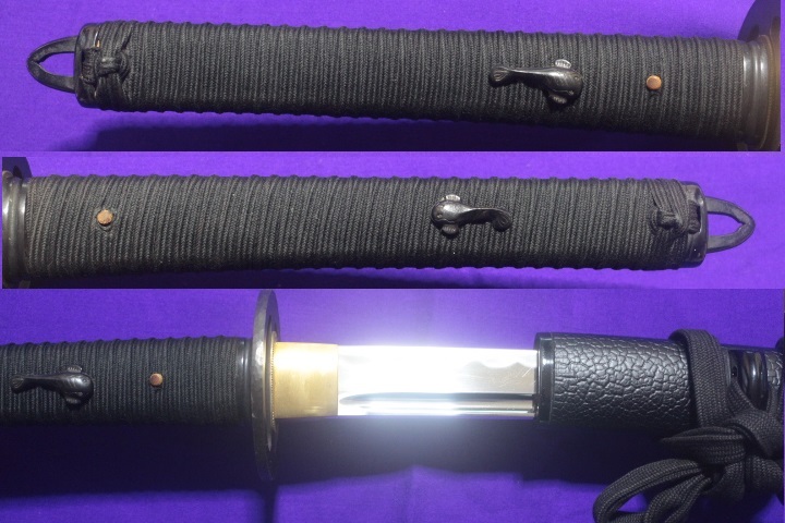 武蔵拵 大刀 二十四代 藤原兼房作 薄刃 黒柄巻 高級 模造刀 居合刀 刀